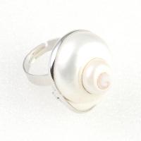 Shell Finger Ringar, Zink Alloy, med Shell, Justerbar & Unisex, vit, 38x29mm, Säljs av PC