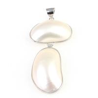 Natural White Shell Pendants Zinc Alloy with White Shell white Sold By PC