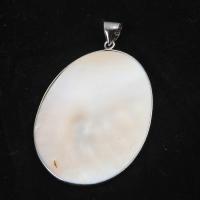 Shell Pendler, Zinc Alloy, med Shell, hvid, 72x46mm, Solgt af PC