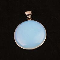 Pendants Gemstone Jewelry, Sinc Alloy, le Gemstone, Babhta, dathanna measctha, 46x36mm, Díolta De réir PC