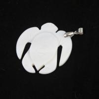 Shell Pendler, Zinc Alloy, med White Shell, blandede farver, 56x45mm, Solgt af PC