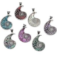 Shell Pendler, Zinc Alloy, med Shell, flere farver til valg, 50x30mm, Solgt af PC