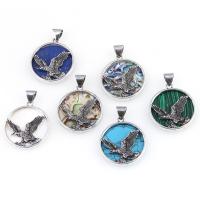 Gemstone Pendants Jewelry Zinc Alloy with Gemstone Round Sold By PC