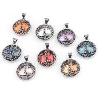 Gemstone Pendants Jewelry Zinc Alloy with Gemstone Round Sold By PC