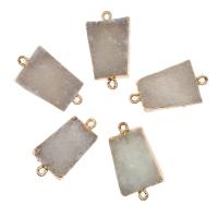 Ijskwartier Agaat Connetor, Messing, met Natuurlijke Quartz, meer kleuren voor de keuze, 28x16x7mm, Verkocht door PC