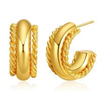 Brass Stud Earring 18K gold plated fashion jewelry & for woman golden Sold By Pair