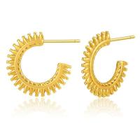 Brass Stud Earring 18K gold plated fashion jewelry & for woman golden Sold By Pair