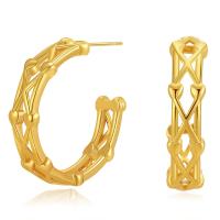 Brass Stud Earring 18K gold plated fashion jewelry & for woman golden Sold By Pair