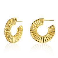 Brass Stud Earring 18K gold plated fashion jewelry & for woman golden Sold By Pair