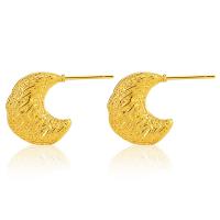 Brass Stud Earring 18K gold plated fashion jewelry & for woman golden Sold By Pair