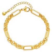 Messing Armbanden, met 2.36 extender keten, 18K verguld, mode sieraden & voor vrouw, gouden, Lengte 6.89 inch, Verkocht door PC