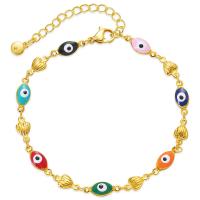 Blogos akies Juvelyrika Apyrankės, Žalvarinis, su 2.36 Extender grandinės, Evil Eye, 18K paauksuoti, Bižuterijos & moters & emalė, multi-colored, Ilgis 6.69 Inch, Pardavė PC