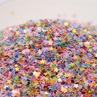 Sequin plástico, Plástico PVC, Estrela, DIY & adesivo epóxi, Mais cores pare escolha, 3mm, 500G/Bag, vendido por Bag