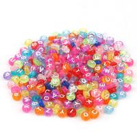 Perles acrylique alphabet, unisexe & normes différentes pour le choix & avec le motif de lettre, plus de couleurs à choisir, 100PC/sac, Vendu par sac