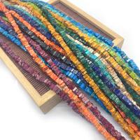 Impression Jasper Beads Square DIY Sold Per 14.96 Inch Strand