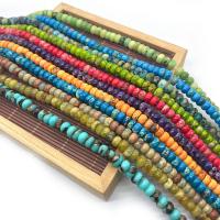 Impression Jasper Bead, Rondelle, du kan DIY, flere farver til valg, 4x6mm, Solgt Per 14.96 inch Strand