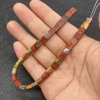 Indruk Jasper Kraal, Square, DIY, meer kleuren voor de keuze, 3x6x6mm, Per verkocht 14.96 inch Strand