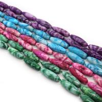 Agat perler, Agate, Ris, du kan DIY, flere farver til valg, 10x30mm, Solgt Per 14.96 inch Strand