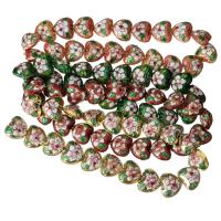 cloisonne perler, Heart, Carved, flere farver til valg, 20x23mm, 20pc'er/Strand, Solgt Per Ca. 15 inch Strand