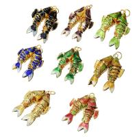 Pendenti perline in cloisonne, Inciso, inviato casualmente & misto, Colore casuale, 35mm, Foro:Appross. 5mm, 5PC/lotto, Venduto da lotto