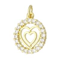 Cubic Zirconia Micro Pave Brass Pendant Flat Round gold color plated micro pave cubic zirconia & hollow Approx 3mm Sold By Lot