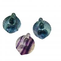 fluorite pendente, Inciso, colori misti, 25x21x7mm, Venduto da PC