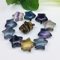 fluorite pendente, Stella, lucido, non forato, colori misti, 17x17x8mm, Venduto da PC