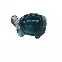 Fluorit Pendel, Turtle, Carved, ingen hul, blandede farver, 15x22x11mm, Solgt af PC