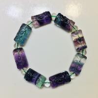 fluorite braccialetto, Inciso, per la donna, colori misti, 17x10x7mm, Lunghezza 7.5 pollice, Venduto da PC