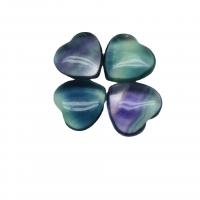 fluorite pendente, Cuore, lucido, non forato, colori misti, 15x16x7.50mm, Venduto da PC