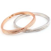 Zinklegering bangles, Zinc Alloy, plated, mode sieraden & met strass, meer kleuren voor de keuze, nikkel, lood en cadmium vrij, 68x55mm, Verkocht door PC