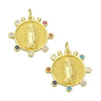 Cubic Zirconia Micro Pave Brass Pendant gold color plated micro pave cubic zirconia Approx 2mm Sold By Lot