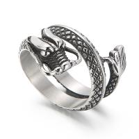 acero inoxidable Anillo de dedo Cuff, Dragón, diverso tamaño para la opción & para hombre, 12mm, Vendido por UD