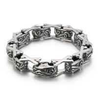 Roestvrij staal armbanden, voor de mens, oorspronkelijke kleur, 14mm, Lengte Ca 9.06 inch, Verkocht door PC