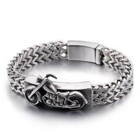 Bijoux bracelet en acier inoxydable, poli, pour homme, couleur originale, 12mm, Longueur Environ 8.66 pouce, Vendu par PC