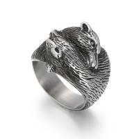 Rozsdamentes acél Finger Ring, Stainless Steel, különböző méretű a választás & az ember, 7mm, Által értékesített PC