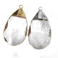 Crystal Vedhæng, Stainless Steel, med Krystal, Teardrop, flere farver til valg, 29x54mm, Solgt af PC