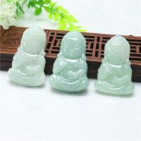 jade Pendentif, bouddha, poli, vert, 40x25x6mm, Vendu par PC