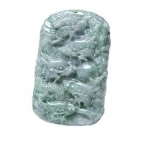 Jadeit Wisiorek, Rzeźbione, zielony, 53.9x34.2x12.8mm, sprzedane przez PC