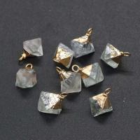 Naturlig Quartz Vedhæng, Stainless Steel, med Clear Quartz, Rhombus, hvid, 14x18mm, Solgt af PC