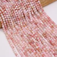 Pink Opal Helmi, Kuutio, tee-se-itse & kasvot, vaaleanpunainen, 5x5mm, Myyty Per 38 cm Strand