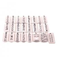 Zinc Alloy Message Pendants Rectangle antique silver color plated vintage & Unisex nickel lead & cadmium free Sold By Bag