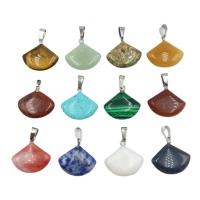 Gemstone Pendants Jewelry Natural Stone Fan & Unisex Sold By PC