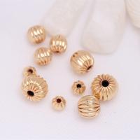 Grânulos de jóias de latão, cobre, cromado de cor dourada, DIY, dourado, níquel, chumbo e cádmio livre, 3-8mm, vendido por PC