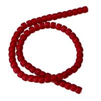 Fashion Glazen kralen, Glas, rood, 6x8mm, Ca 66pC's/Strand, Per verkocht Ca 15 inch Strand