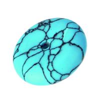 Turquoise Kralen, Synthetisch Blauw Turquoise, Donut, blauw, 24x24x8mm, Gat:Ca 3mm, Verkocht door PC