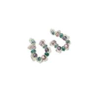 Ciúbach Zirconia Micrimhilseogra réiteodh Earring Prás, le Crystal, plátáilte, micrea réiteach zirconia ciúbach & do bhean, il-daite, 23x33mm, Díolta De réir Péire