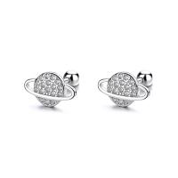 Cubic Zirconia Micro Pave Sterling Silver Náušnice, 925 Sterling Silver, micro vydláždit kubické zirkony & pro ženy, více barev na výběr, 10.30mm, Prodáno By Pair