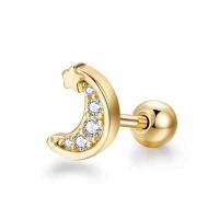 Roestvrij staal Stud Earrings, met Cubic Zirconia, voor vrouw, meer kleuren voor de keuze, 8x6mm, Verkocht door PC