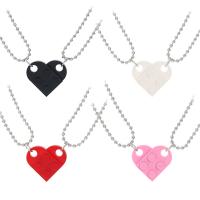 Fashion halskæde smykker, Zinc Alloy, med Plastic, Heart, Unisex, flere farver til valg, Længde 45 cm, Solgt af PC